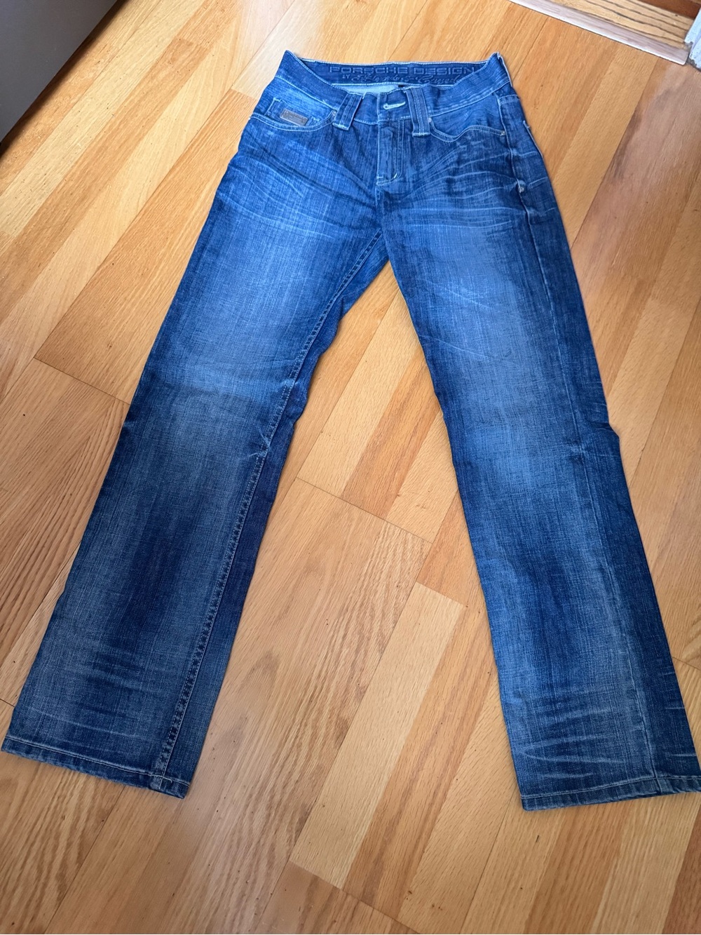 Porsche Design Men's Faded Blue Straight Jeans